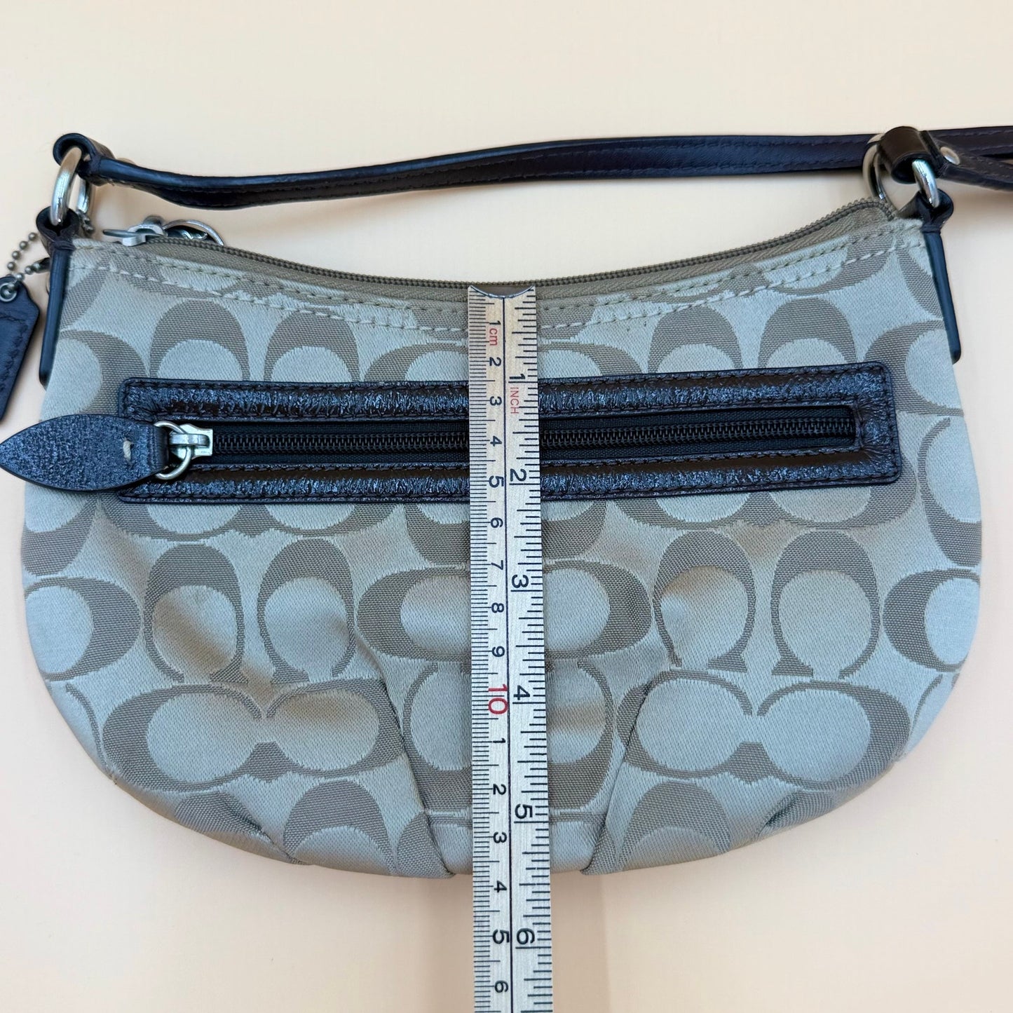 COACH Y2K Signature Sateen Crossbody Bag With A Curved Half-Moon Silhouette
