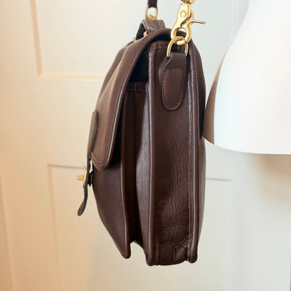 Vintage 1998 Coach Mahogany Station Bag Brown Glove Tanned Leather Crossbody USA J8Y-5130