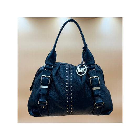 MICHAEL KORS Astor Black Pebbled Leather Satchel Shoulder Tote Hobo Bag with COA