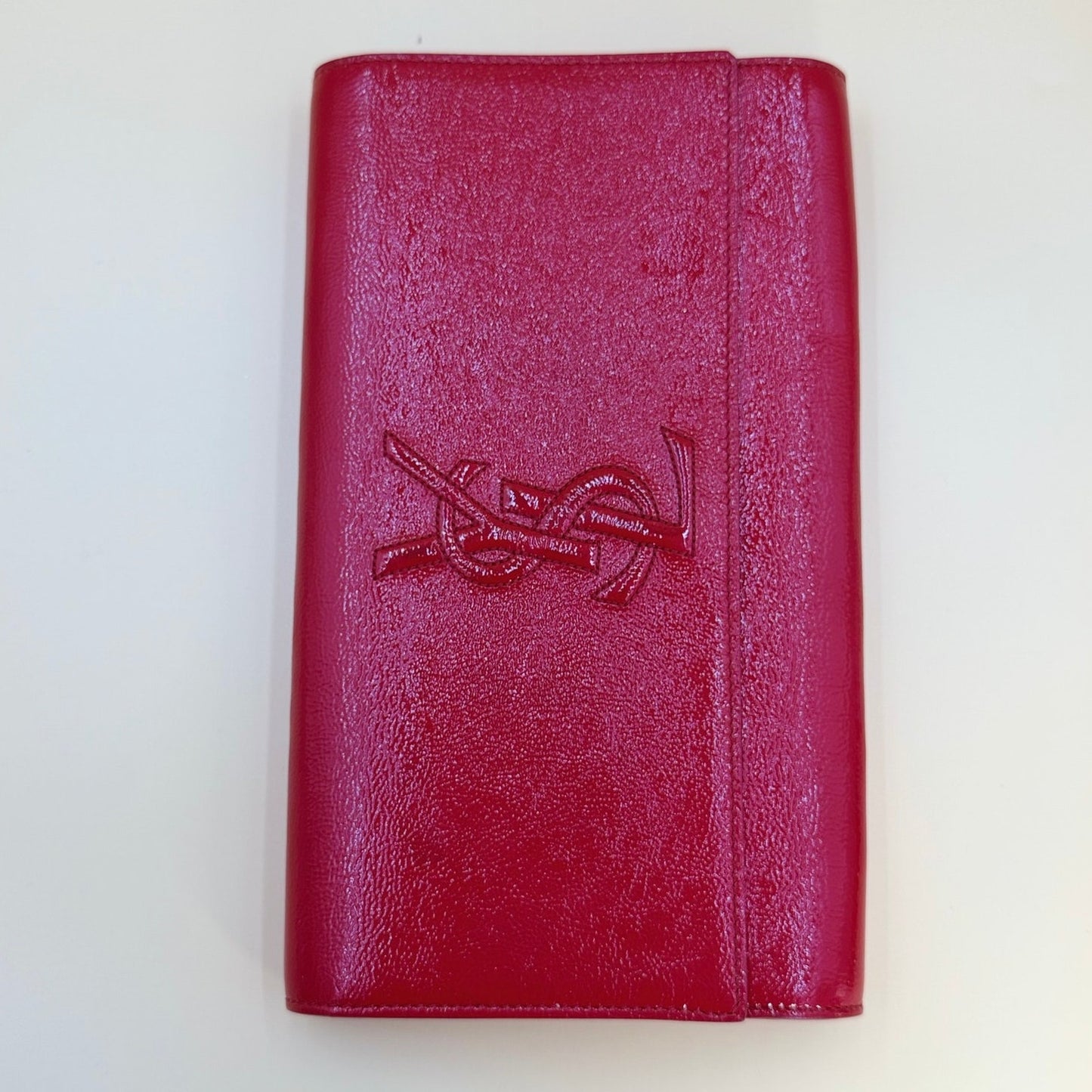 Authentic Saint Laurent Belle de Jour Red Leather Clutch Bag with COA