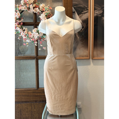 Lulus Tan Cream Velvet Dress Size S New With Tag