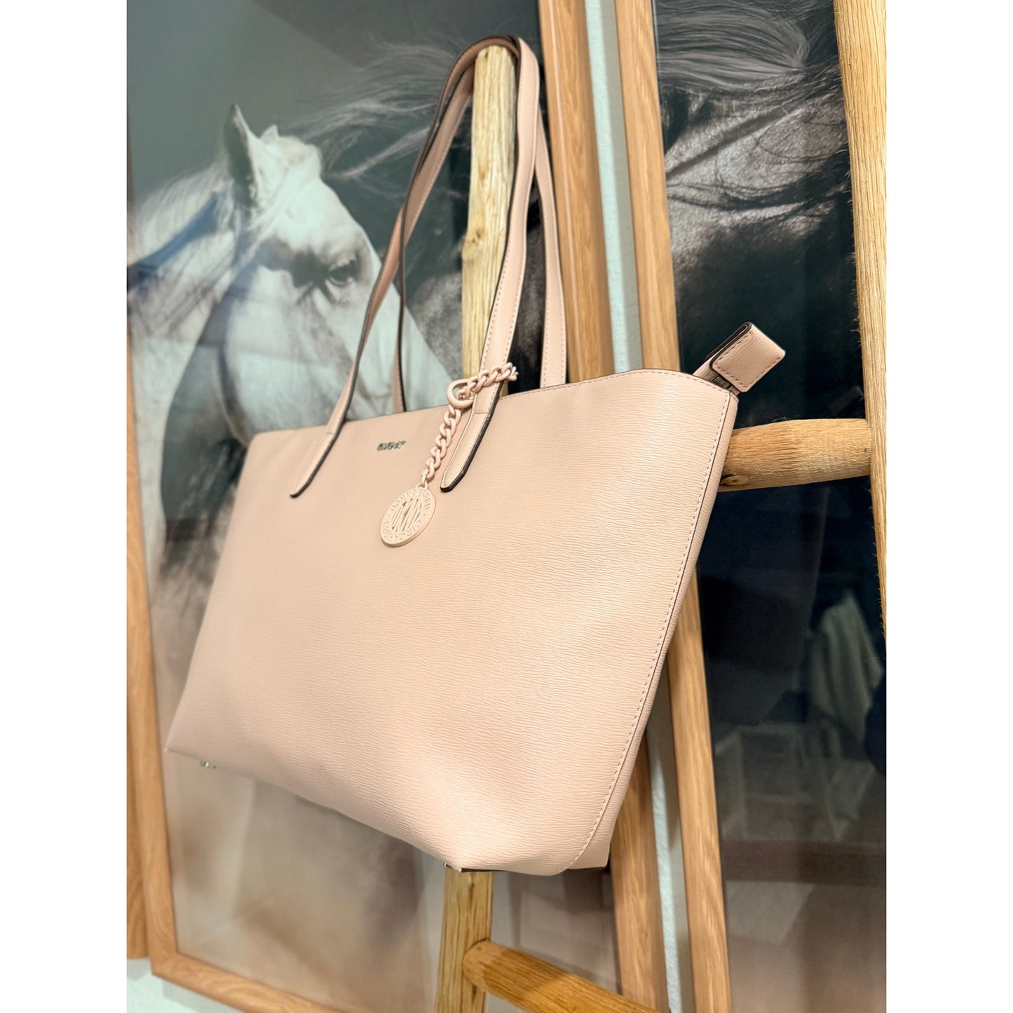 DKNY Sutton Leather Bryant Medium Tote Leather | Light Pink Blush Gold | NWOT