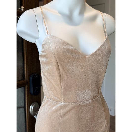 Lulus Tan Cream Velvet Dress Size S New With Tag