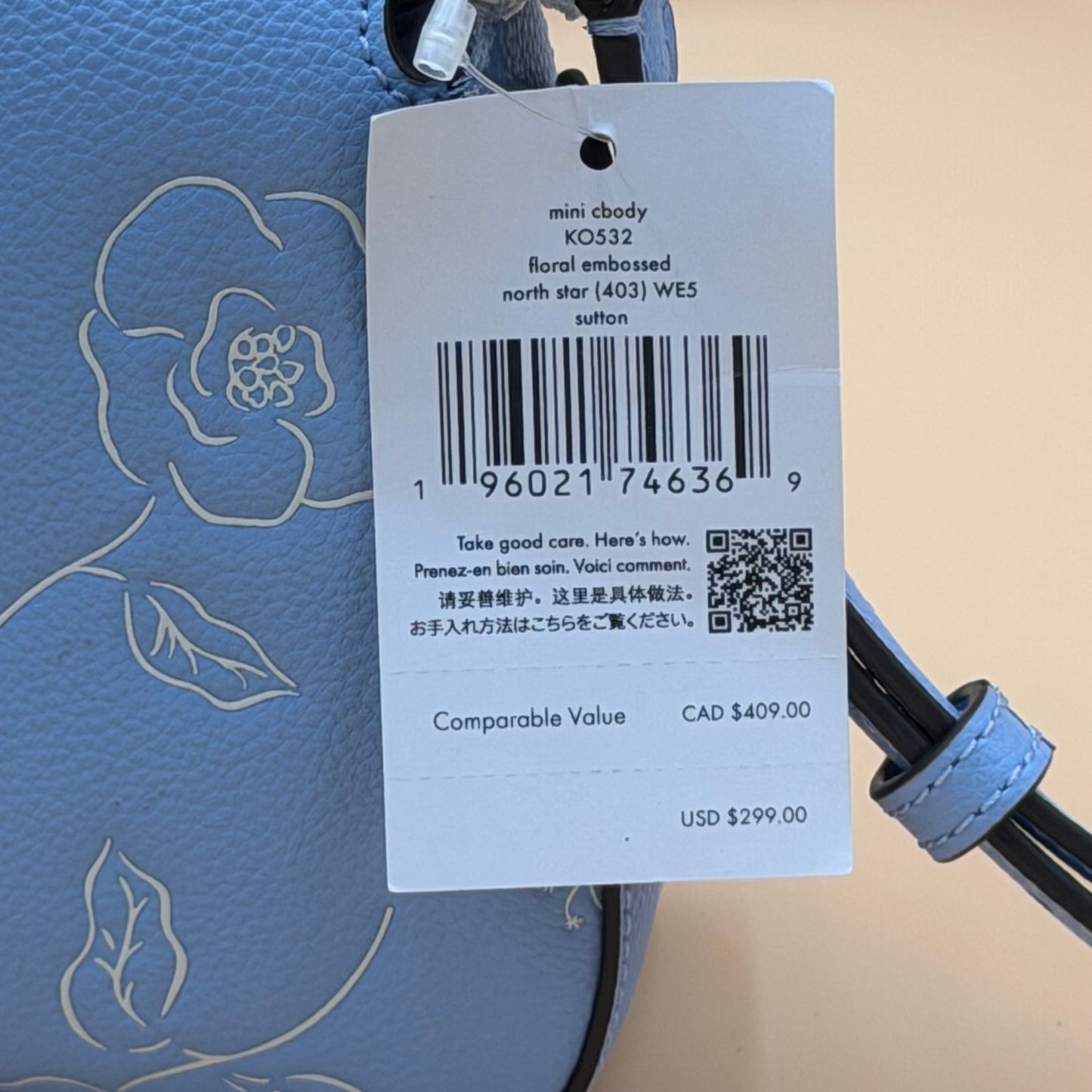 Kate Spade New York Sutton Mini Flap Floral Print Crossbody – Powder Blue | NWT
