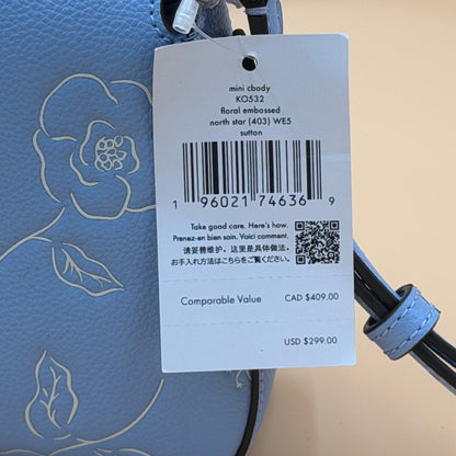 Kate Spade New York Sutton Mini Flap Floral Print Crossbody – Powder Blue | NWT