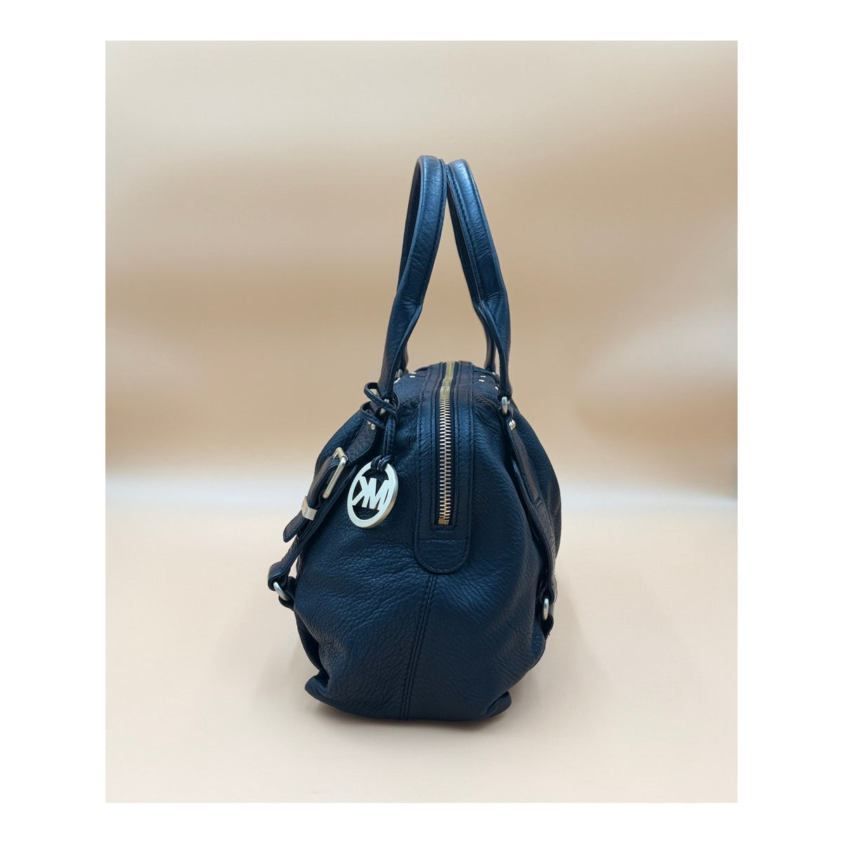 MICHAEL KORS Astor Black Pebbled Leather Satchel Shoulder Tote Hobo Bag with COA