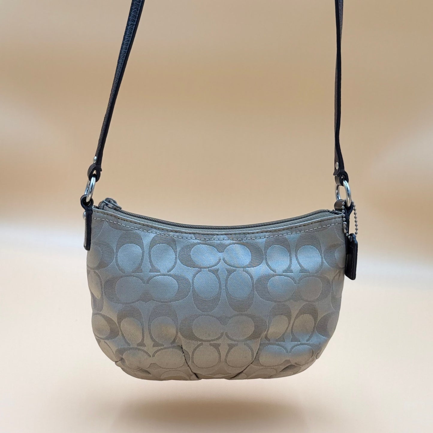 COACH Y2K Signature Sateen Crossbody Bag With A Curved Half-Moon Silhouette