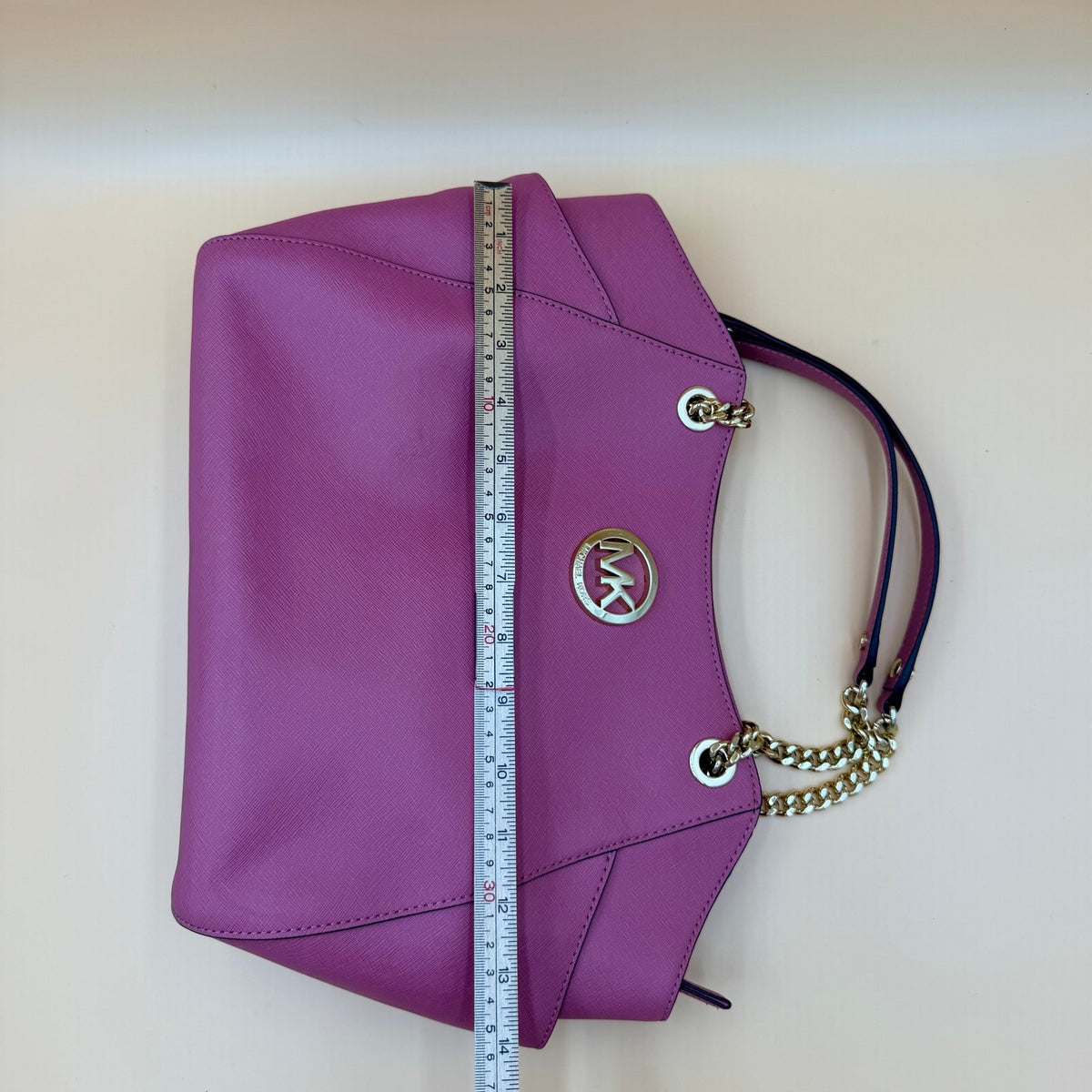 Michael Kors Jet Set Travel Large Chain Tote Tulip Pink Saffiano Leather Bag NWT