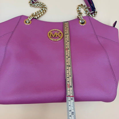 Michael Kors Jet Set Travel Large Chain Tote Tulip Pink Saffiano Leather Bag NWT