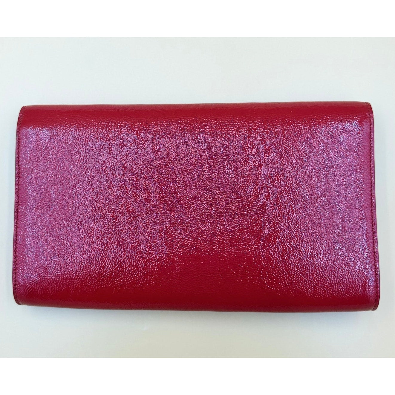 Authentic Saint Laurent Belle de Jour Red Leather Clutch Bag with COA