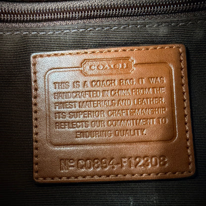 Coach Signature Canvas Flap Shoulder Bag with Buckle Accent – Khaki & Brown