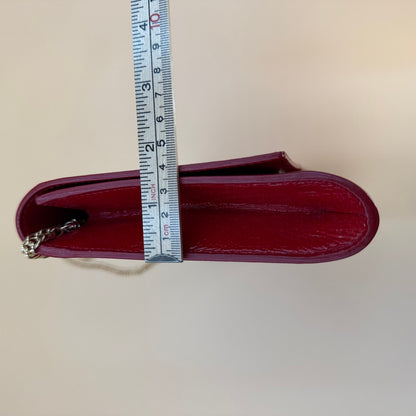Authentic Saint Laurent Belle de Jour Red Leather Clutch Bag with COA