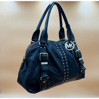 MICHAEL KORS Astor Black Pebbled Leather Satchel Shoulder Tote Hobo Bag with COA